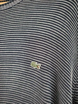 Jersey Lacoste Talla 6 XL Rayas Azul Blanco