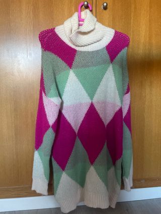 Vestido de lana con cuello alto