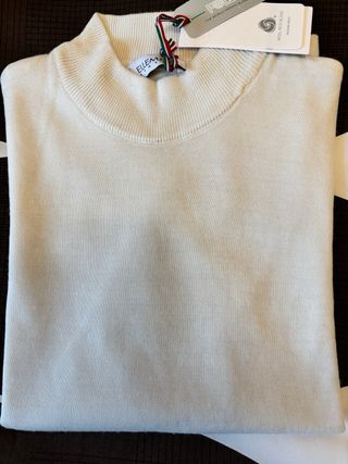 Maglione donna collo alto taglia L color panna
