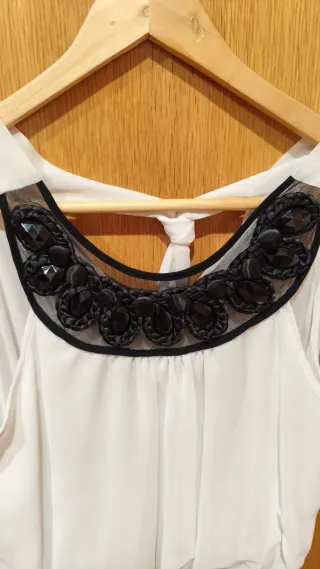 Vestido fiesta Morgan blanco y negro