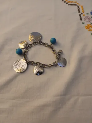 Pulsera Acero y Madera Azul