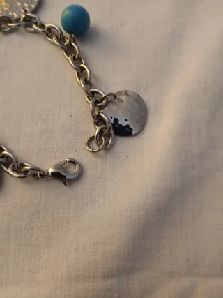 Pulsera Acero y Madera Azul