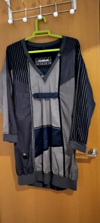 Vestido Desigual Azul y Gris