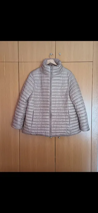 Chaqueta reversible mujer beige