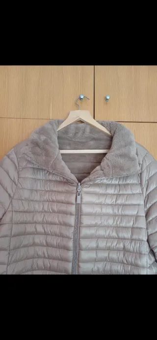 Chaqueta reversible mujer beige