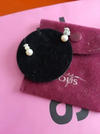 Pendientes Tous Oso Perla de lata Plata