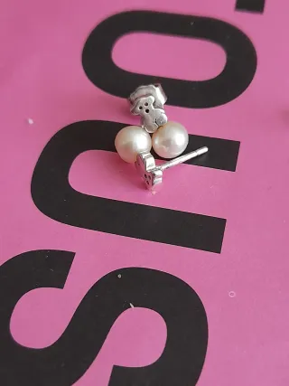 Pendientes Tous Oso Perla de lata Plata