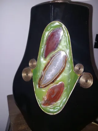 Lampada da tavolo design nero e oro