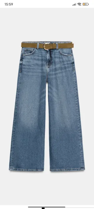 Jeans wide leg cropped Zara