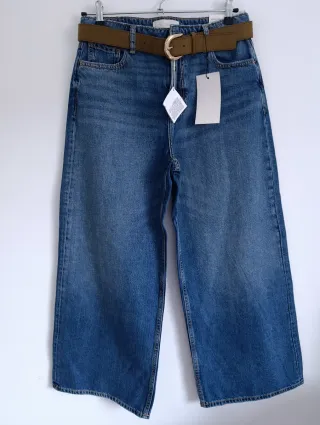 Jeans wide leg cropped Zara