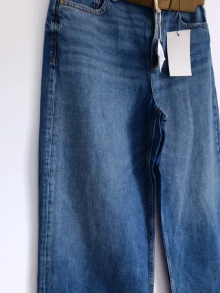 Jeans wide leg cropped Zara