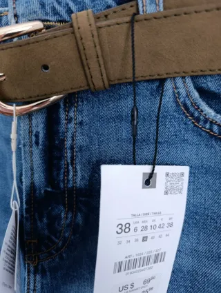 Jeans wide leg cropped Zara