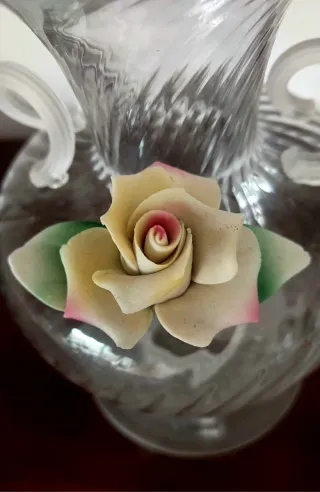 Vaso Damiani in cristallo di Murano certificato autentico