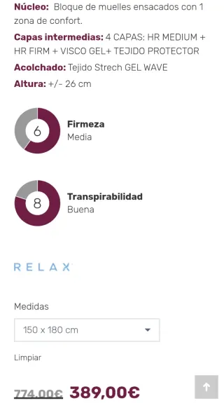 Conjunto Cama Blanco RELAX