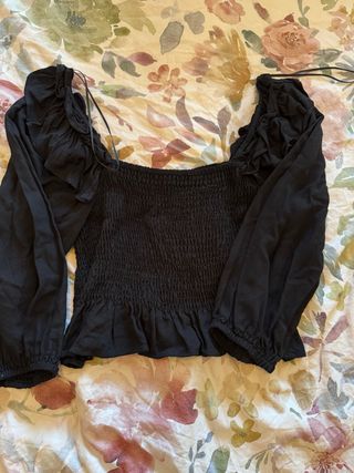 Blusa crop top Zara Negra Talla M