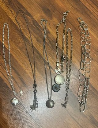 Lote 5 collane di bigiotteria argentate