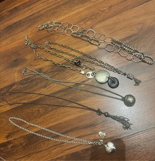 Lote 5 collane di bigiotteria argentate