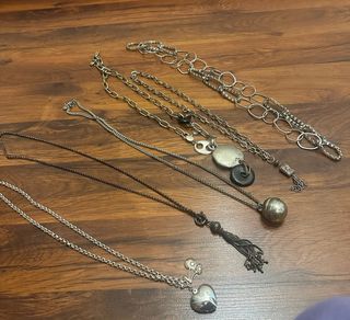 Lote 5 collane di bigiotteria argentate