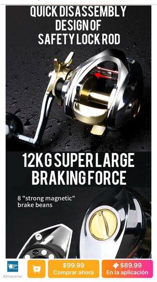 Carrete Baitcasting Jigging Spinning