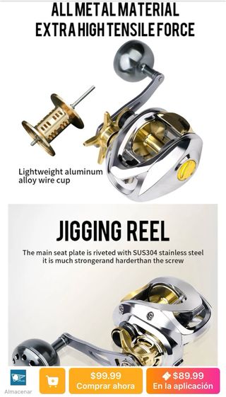 Carrete Baitcasting Jigging Spinning