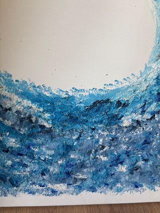 Cuadro Ola Acrílico Azul