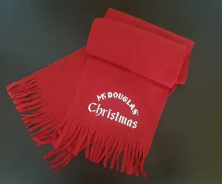 Sciarpa Mc Douglas Natale rossa con frange