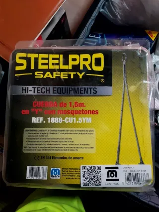 Cuerda Steelpro 1.5m con mosquetones
