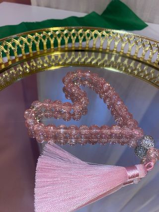 Tasbih - rosario rosa brillante con borla elegante