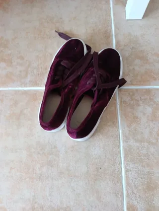 Zapatillas de terciopelo morado