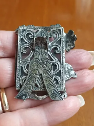 Cornice portafoto in miniatura antica argento 800