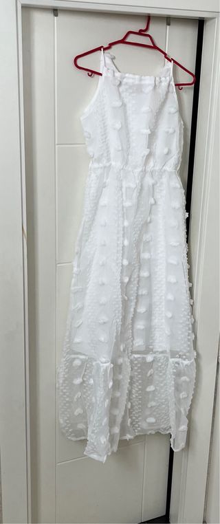 Vestido blanco tul largo