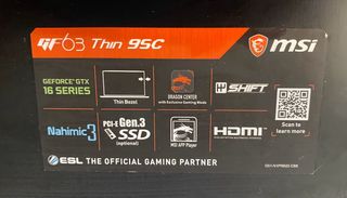 MSI GF63 Thin 9SC Portátil Negro