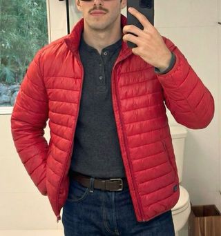 Chaqueta acolchada roja Pull&Bear XL