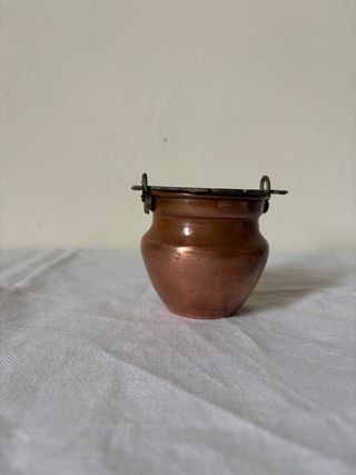Mini paiolo secchiello o vaso decorativo in rame