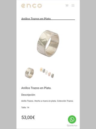 Anillo artesanal de plata de ley - trazos