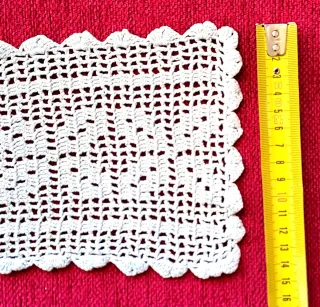 Tapete Crochet Rectangular Blanco (Ganchillo)