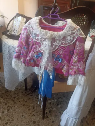 Vestido de Fallera Rosa y Blanco
