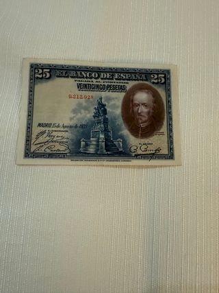Difícil Billete Sin Serie 25 Ptas 1928 Calderon