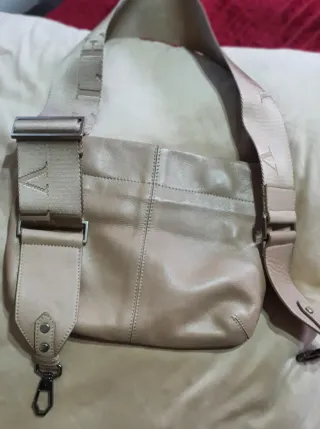 Bolso de piel Velez beige