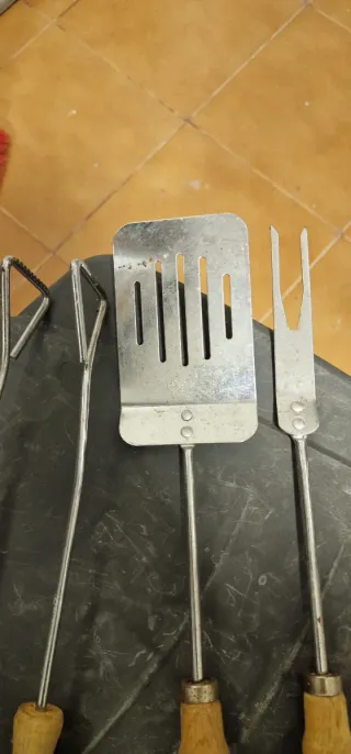 Utensilios Barbacoa Madera y Metal