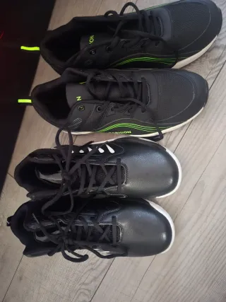 Zapatillas deportivas negras y verdes talla 42