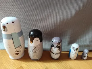 Bambole Matrioska Animali Inverno