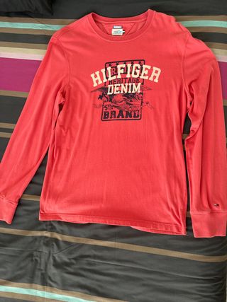 Camiseta Tommy Hilfiger Roja Manga Larga