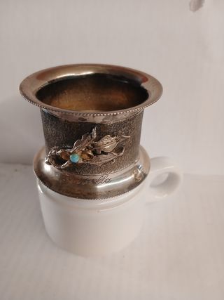 Portatovaglioloin argento 800 vintage decorato