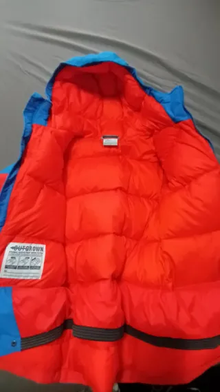 Chaqueta de esquí Columbia azul y naranja