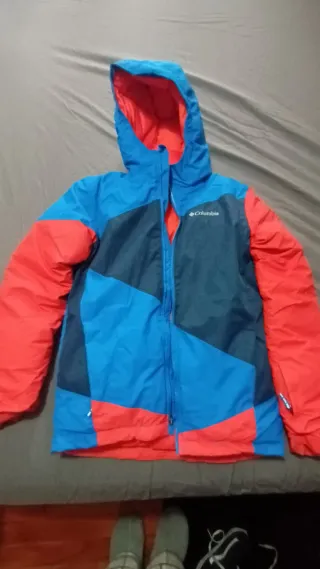 Chaqueta de esquí Columbia azul y naranja