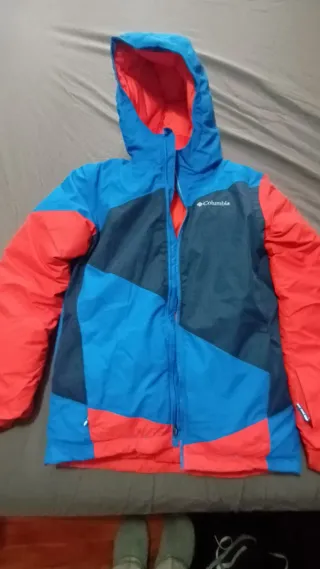 Chaqueta de esquí Columbia azul y naranja
