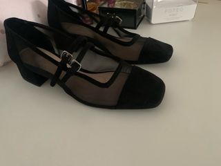 Zapatos Zara Malla Tacón Bajo