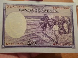 Billete 25 ptas 1936 plancha