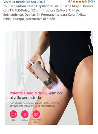 Depiladora Láser Salloot Luz Pulsada. Sin estrenar